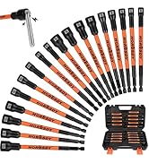 HORUSDY 18Pcs Nut Driver Set SAE and Metric, Impact Magnetic Nut Driver for impact drill, 6 Inch ...
