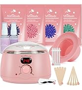 Waxing Kit -Digital Wax Warmer Machine for Hair Removal with 4 Packs of Hard Wax Beads &amp; Silicone...