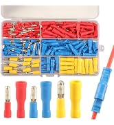 180pcs Bullet Connectors Male and Female, Bullet Terminals Wire Connectors Crimp Terminal Automot...