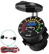 12 Volt USB Socket Outlet, Qidoe 30W USB C PD3.0 Waterproof USB Charger Socket & QC3.0 Power Outl...