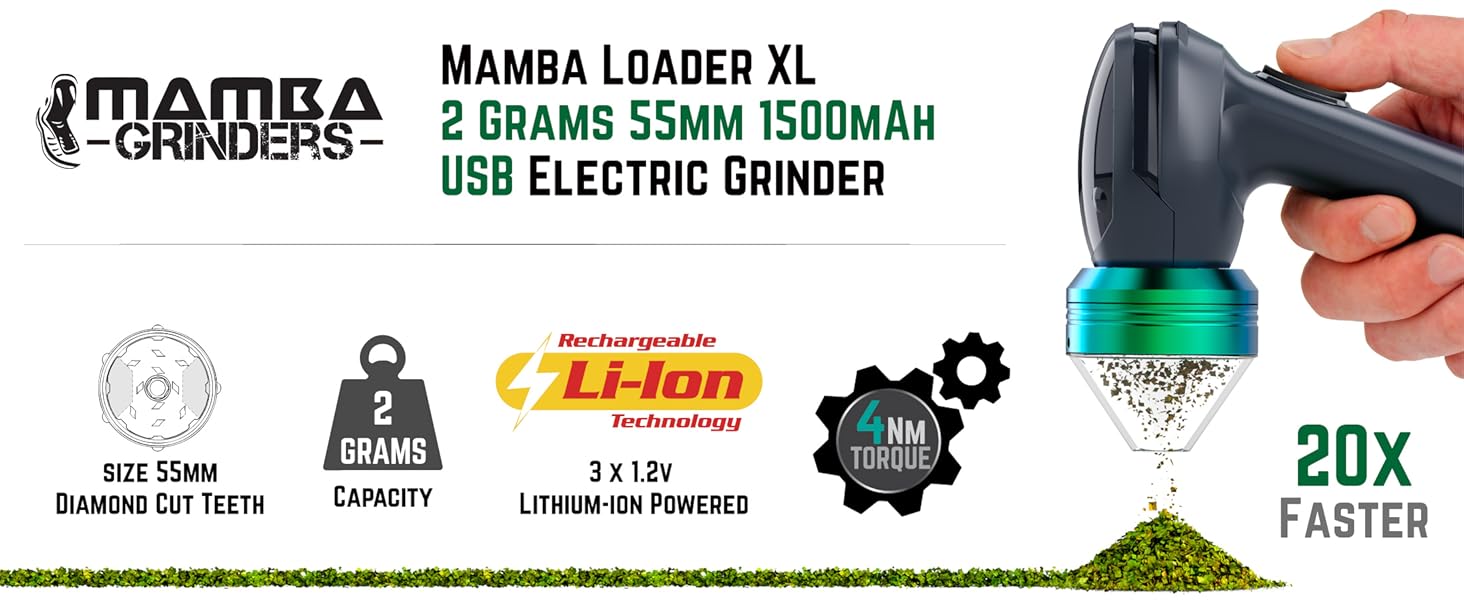 mamba v2-55 electric herb grinder with handle aluminum grinders metal USB spice grinder kitchen mill