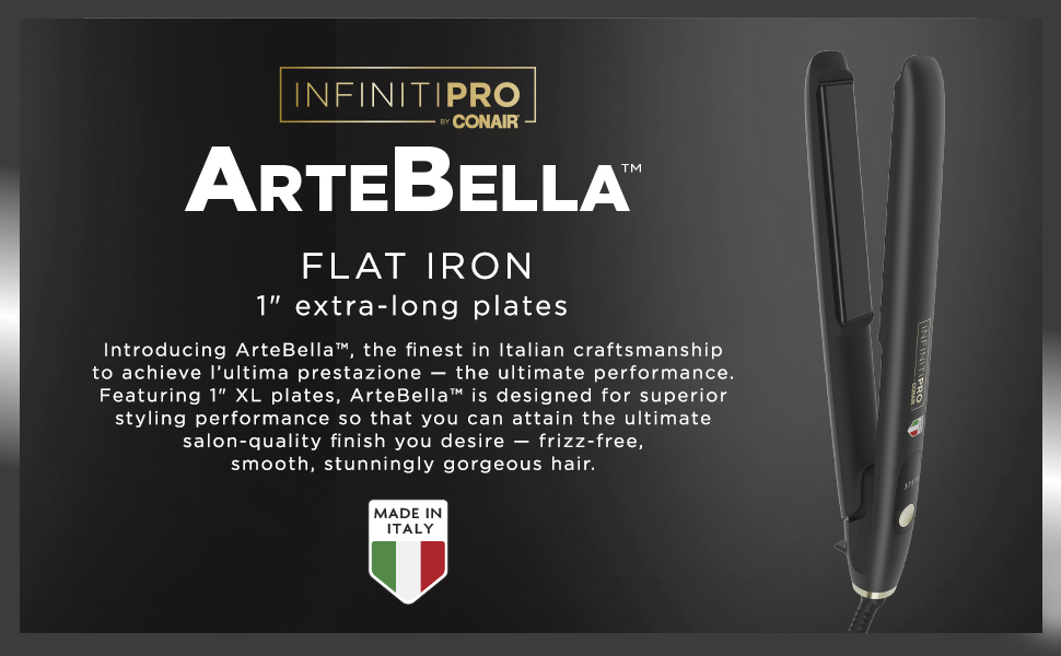 Conair Infiniti Pro ArteBella 1-inch Flat Iron. Made in Italy 