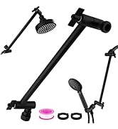 Rain Shower Head Extension 12 Inch Adjustable Rain Shower Head Extension Arm Stainless Steel Show...