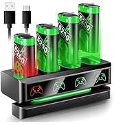 BRHE Charger for Xbox One Controller Battery Pack,4x5200mWh Rechargeable Battery Pack for Xbox On...