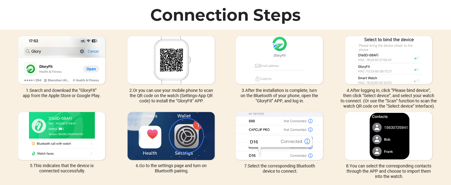 Smartwatch connection steps