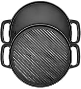GGC Cast Iron Reversible Griddle, 12 inch Griddle Pan for Stove Tops, Gas Grills and Outdoor Cook...