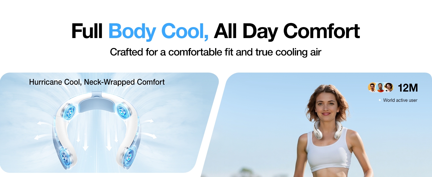 neck fans that blow cold air rechargeable