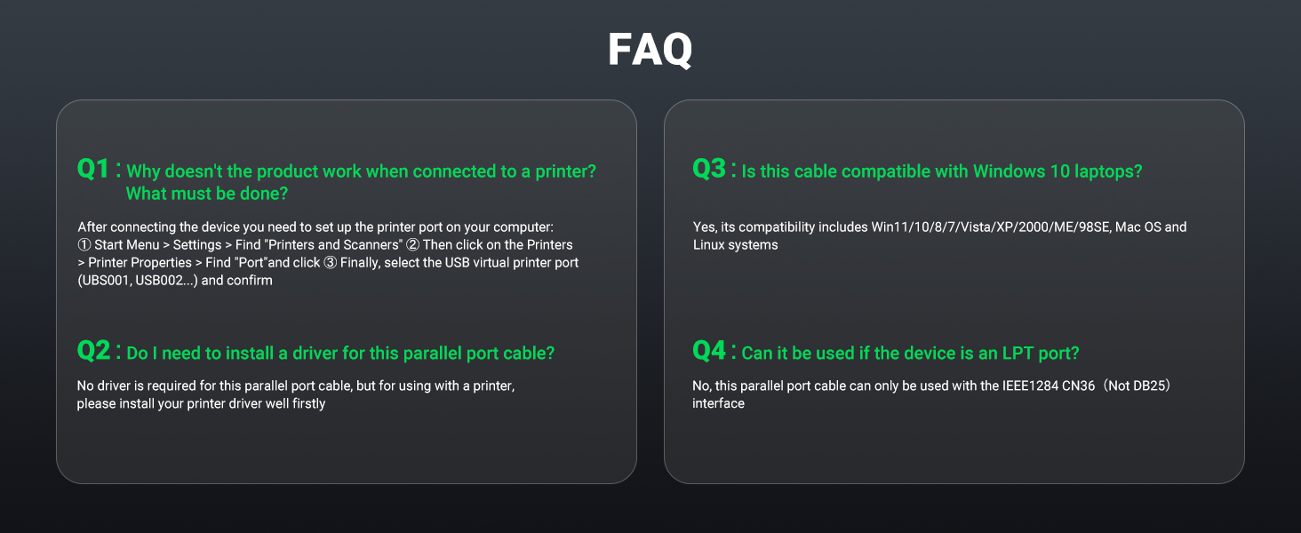 USB to Parallel Port Cable
