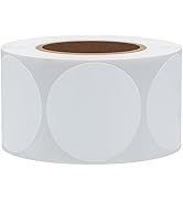 Hybsk White Color Coding Dot Labels Round Semi Gloss Paper Stickers Adhesive Label (1.5 inch)