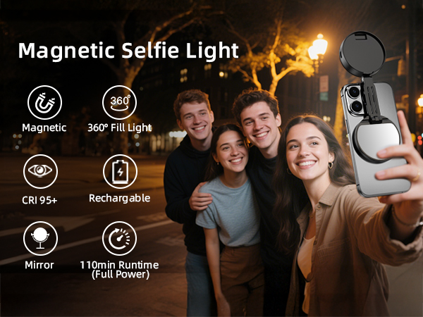 magnetic beauty selfie light for phones