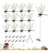 Jongdari 12pcs Black Dragonfly Clip, DIY Realistic Fake Dragonflies Clip-On Garden Outdoor Decor ...