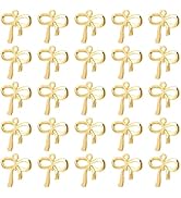 TEHAUX 100pcs DIY Material Bow Charms for Jewelry Making Earrings Gold Bow Connector Pendant DIY ...
