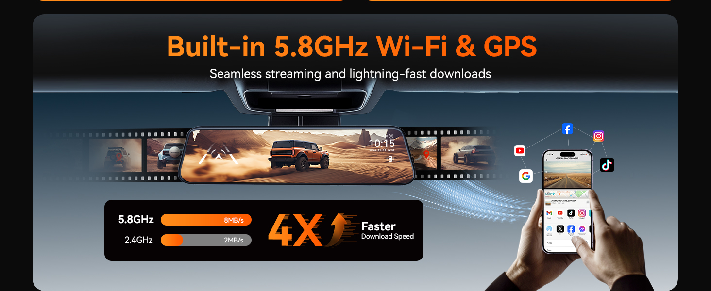 mirror dash cam front and rear