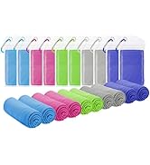 Amgico 10 Pack Cooling Towel(40"x12") for Neck and face, Ice Towel, Soft Breathable Towels, Cooli...