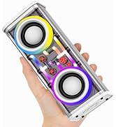 Portable Bluetooth Speaker with LED Lights&Transparent Casing, Bluetooth 5.3 Wireless Outdoor Spe...