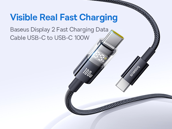 100W usb c cable with led display