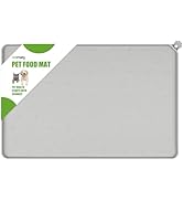 Coomazy Dog Food Mat, Silicone Waterproof Cat Feeding Mat Raised Edges, Nonslip Pet Placemat Bowl...