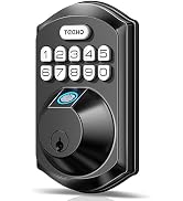 TEEHO TE002 Fingerprint Door Lock - Keyless Entry Electronic Keypad Deadbolt with 2 Backup Keys -...