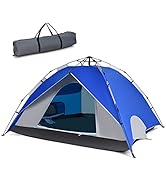 GYMAX Pop Up Tent, 4-Person Portable Instant Camping Tent with Carry Bag &amp; Removable Shelter, Fol...