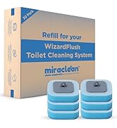 MIRACLEAN WizardFlush Toilet Brush Head Refill - Disposable Toilet Scrubber Refills - Removes Rus...