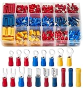 Chanzon 200pcs Insulated Crimp Wire Connector Terminal Assortment Contains Ring, Butt Splice, Spa...