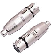 HUALEU 2Pack XLR to RCA Adapter,3 Pin XLR Female to RCA Female Adapter Converter Gender Changer A...