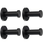 Vanloory Bathroom Towel Hooks, 4 Pack Round Coat Hooks, Sturdy Wall Mounted Robe Hook, SUS 304 St...