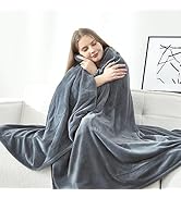 SNUGSUN Heated Blanket Twin Size 62"x 84", Microplush Electric Blanket, Soft Durable &amp; Anti-Pilli...
