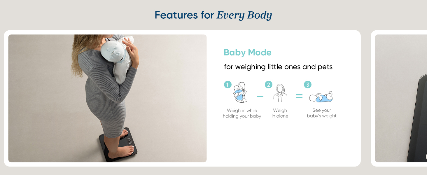 baby mode for weighing little ones and pets