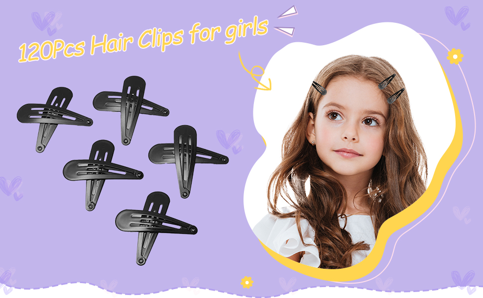 BLACK SNAP HIAR CLIPS