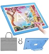 ZEXALIGHT A3 Rechargeable Light Box for Tracing Drawing, 8 Adjustable Angles LED Light Pad with 3...