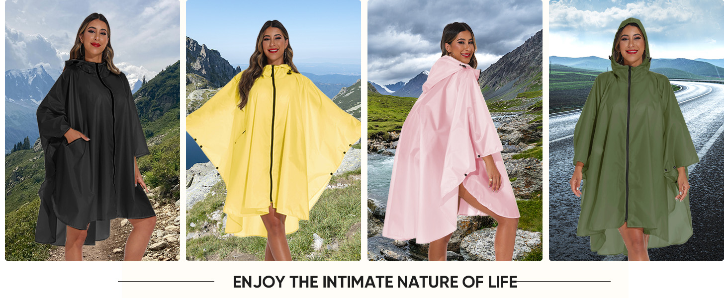 hooded rain poncho