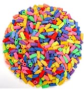 Nicunom 600 Pack Pencil Eraser Caps, 10 Colors Pencil Top Erasers Bulk, Kids Eraser Cap Pencil Er...