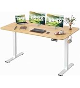 Furmax Electric Height Adjustable Standing Desk Large 55 x 24 Inches Sit Stand up Desk Home Offic...