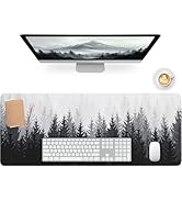 Meetcolor Desk Mat Forest, Large Gaming Mouse Pad with Stitched Edges, 31.5" x 11.8" XL Non-Slip ...