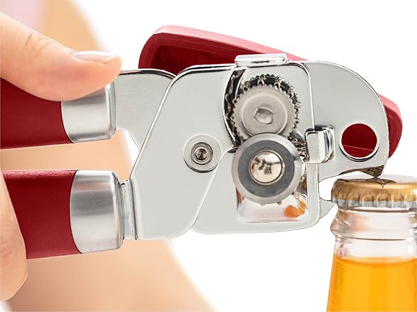 Stainless steel bottle opener with comfortable soft touch grip handle