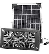 Voltset Solar Powered Fan, 15W Pro Solar Panel IP65 Waterproof with Solar Exhaust Fan for Greenho...