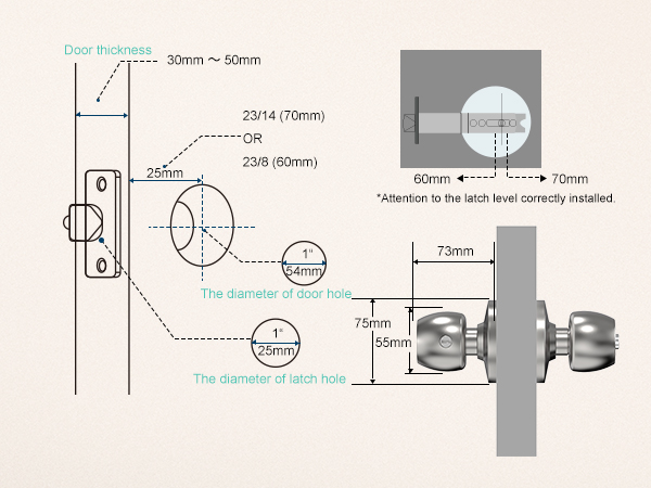 3 in 1 Finger Print Door Knob