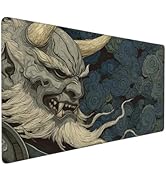 Rsaoyan Extended Gaming Mouse Pad, Samurai Design, 35.4 x 15.7 Inches, Anti-Slip Rubber Base, Smo...