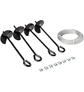 Tie Down 59070 Galvanized Cable (Includes 4 Anchors, 8 Clamps, 50 Feet Galvanized Cable) , Black