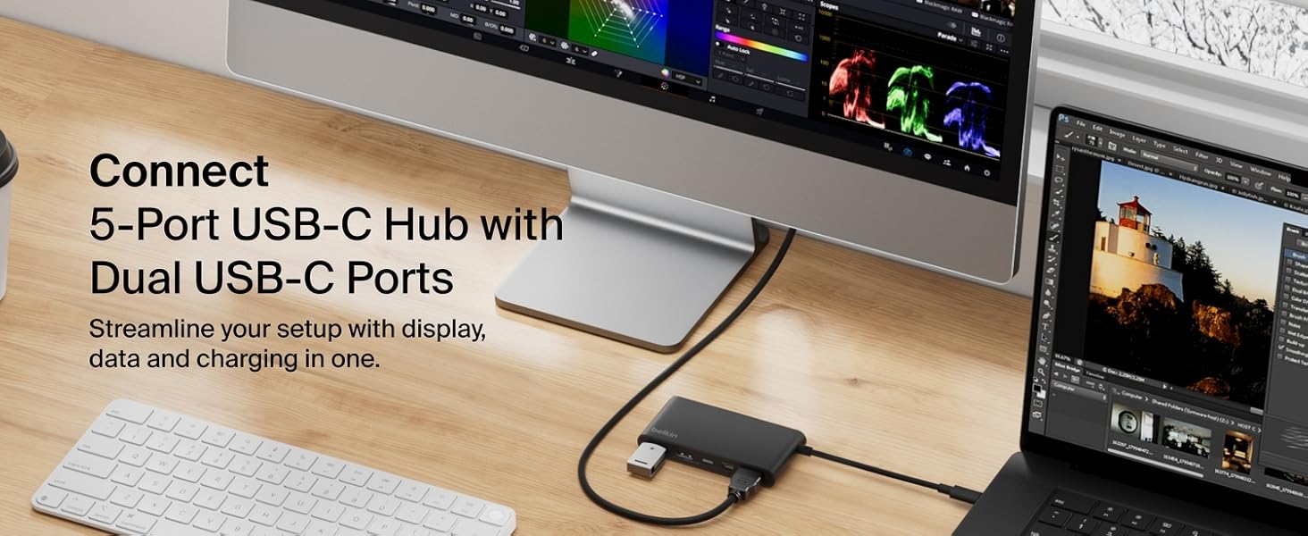 Belkin Connect 5 Port USB-C Hub with Dual USB-C Ports