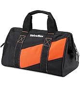 ValueMax 13-Inch Small Tool Bag, Wide Mouth Tool Bag with 12 Storage Pockets, Heavy Duty Orange T...