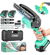 Tietoc Mini Chainsaw 6 Inch Cordless, Portable Electric Chain Saw Small Handheld Battery Powered ...