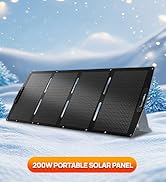 ECO-WORTHY 200W Portable Solar Panel for Power Stations,IP65 Waterproof &amp; Lightweight with Adjust...