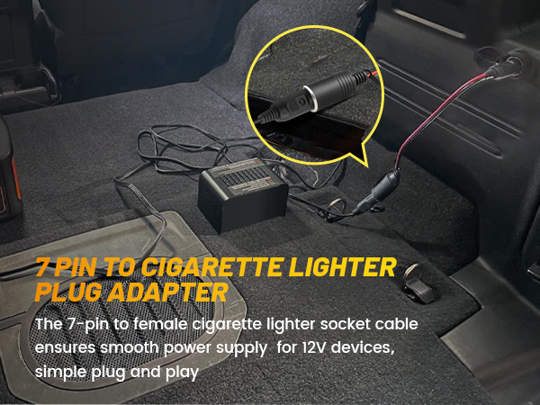 7-way trailer plug to cigarette lighter plug