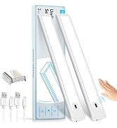 16 Inch Under Cabinet Light, Hand Wave Sensor LED Cabinet Lighting, Rechargeable Wireless Closet ...