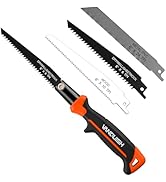 VANQUISH 3 in 1 Multi Blade Hand Saw, 6 inch Hacksaw with Replaceable Drywall Bi-Metal and Wood B...