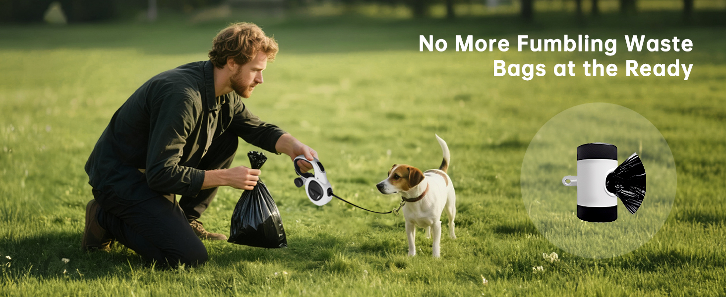 16Ft Retractable Dog Leash with LED Light, Heavy Duty Dog Leash