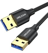 URELEGAN USB 3.0 to USB Cable 10 Feet, USB A Male to Male USB Type A Cord with Gold-Plated Connec...