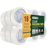 HERKKA Clear Packing Tape, 18 Rolls Heavy Duty Packaging Tape for Shipping Packaging Moving Seali...